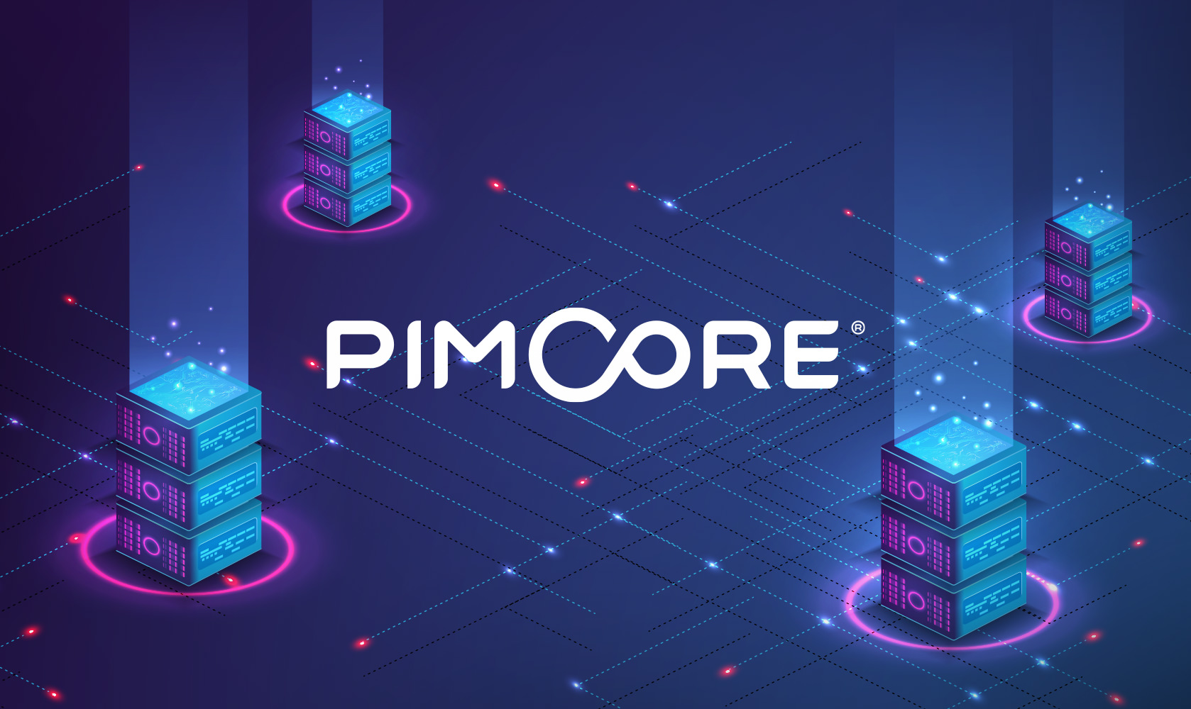 logo Pimcore dans univers numérique